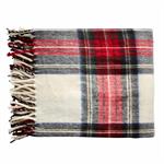 White Tartan Fringe Throw-Throw Blankets-Lemons and Limes Boutique