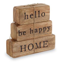 Hello Happy Home Block Set-Home Decor-Lemons and Limes Boutique