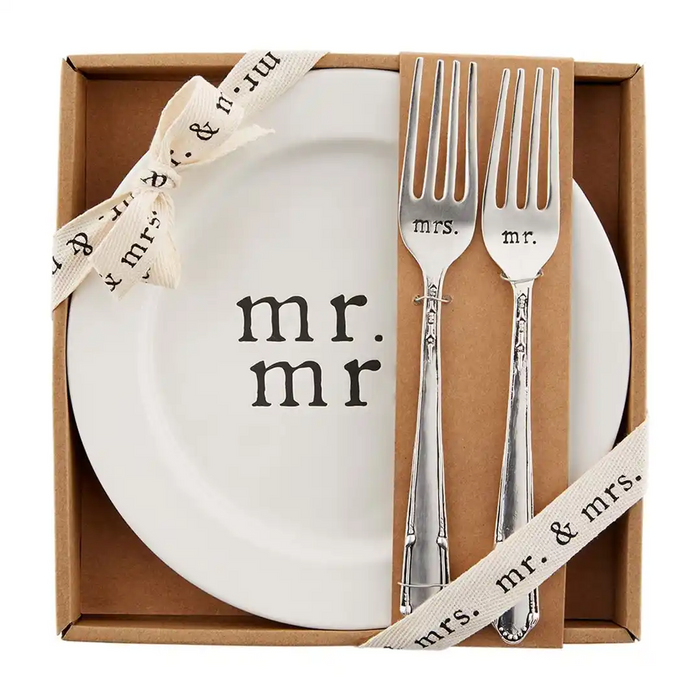 Mr. & Mrs. Cake Plate Set-Lemons and Limes Boutique