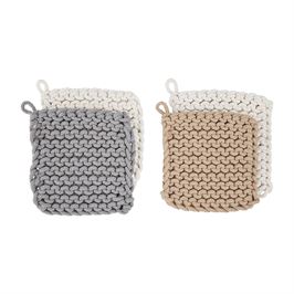 Neutral Crochet Pot Holder Sets in Assorted Colors-Home Decor-Lemons and Limes Boutique