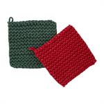 Green Crochet Pot Holder Set-Accessories-Lemons and Limes Boutique