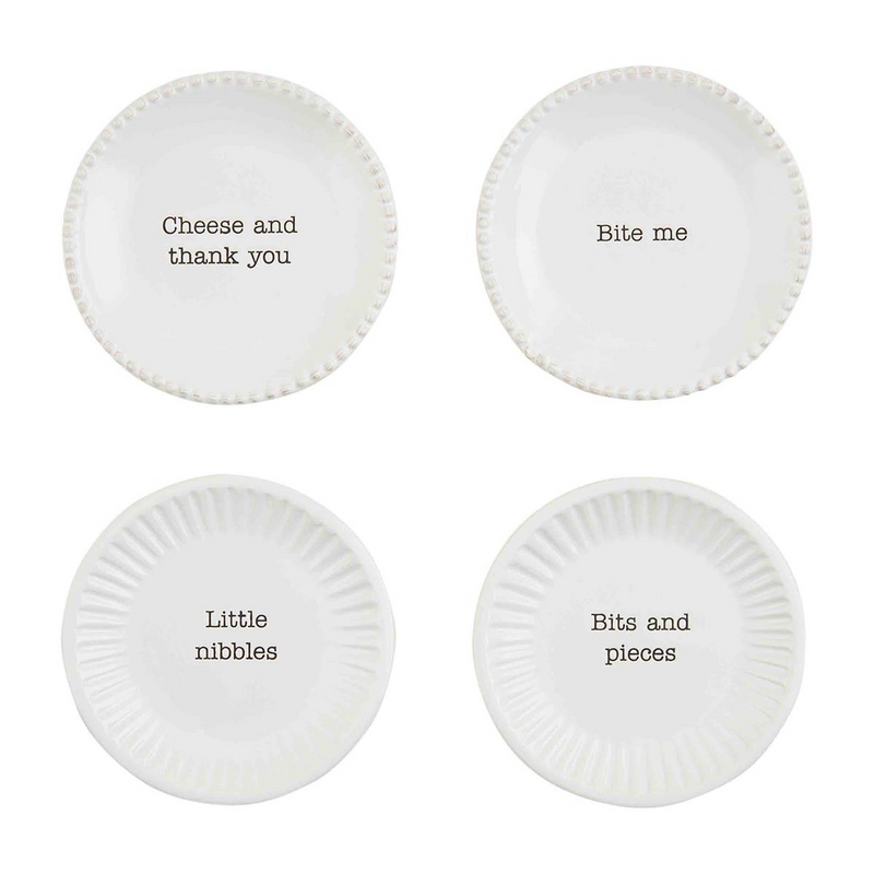 Textured Tapas Plates in Assorted Sayings by Mudpie--Lemons and Limes Boutique