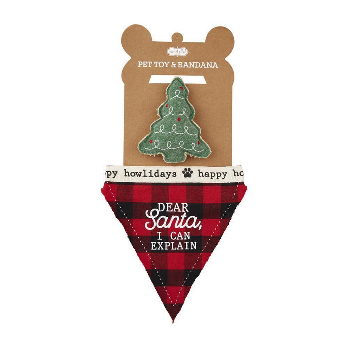 Deer Santa Dog Toy Bandanca Set-Pet-Lemons and Limes Boutique