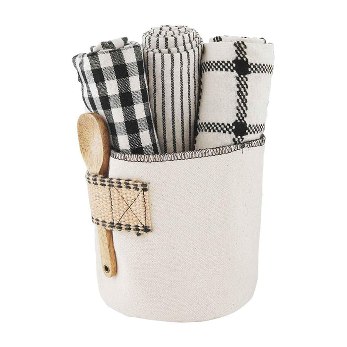 Buffalo Dish Towel Bucket Set-Lemons and Limes Boutique