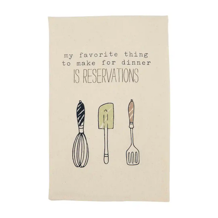 Reservations Funny Kitchen Dish Towel-Lemons and Limes Boutique