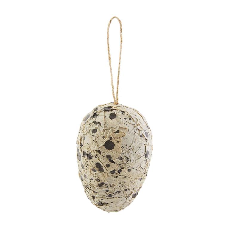 Cream Speckled Paper Mache Egg-Accessories-Lemons and Limes Boutique