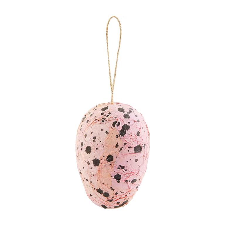 Pink Speckled Paper Mache Egg-Accessories-Lemons and Limes Boutique