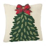 Tree Tartan Hook Wool Pillow-Pillows & Wraps-Lemons and Limes Boutique