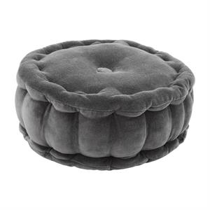 Gray Round Velvet Pillow-Pillows & Wraps-Lemons and Limes Boutique