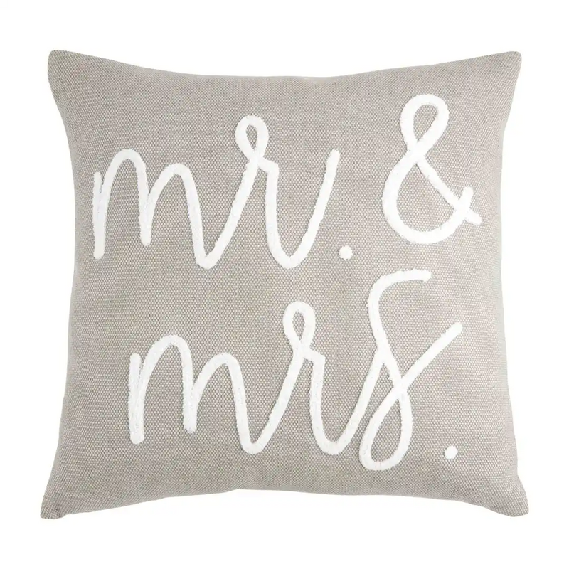 Mr. & Mrs. Wedding Dhurry Pillow--Lemons and Limes Boutique