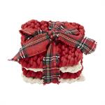 Red & White Crochet Coaster Set-Coasters-Lemons and Limes Boutique