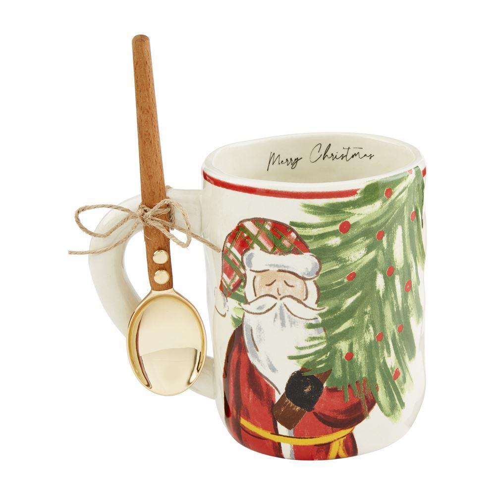 Santa Tree Tartan Mug Set-Drinkware-Lemons and Limes Boutique