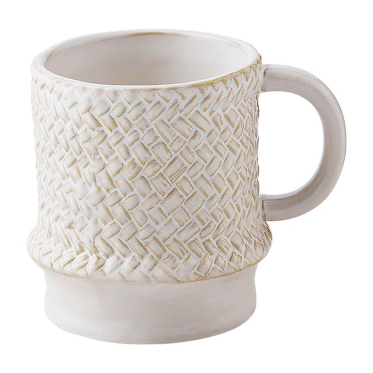 Weave Stoneware Mug-Drinkware-Lemons and Limes Boutique