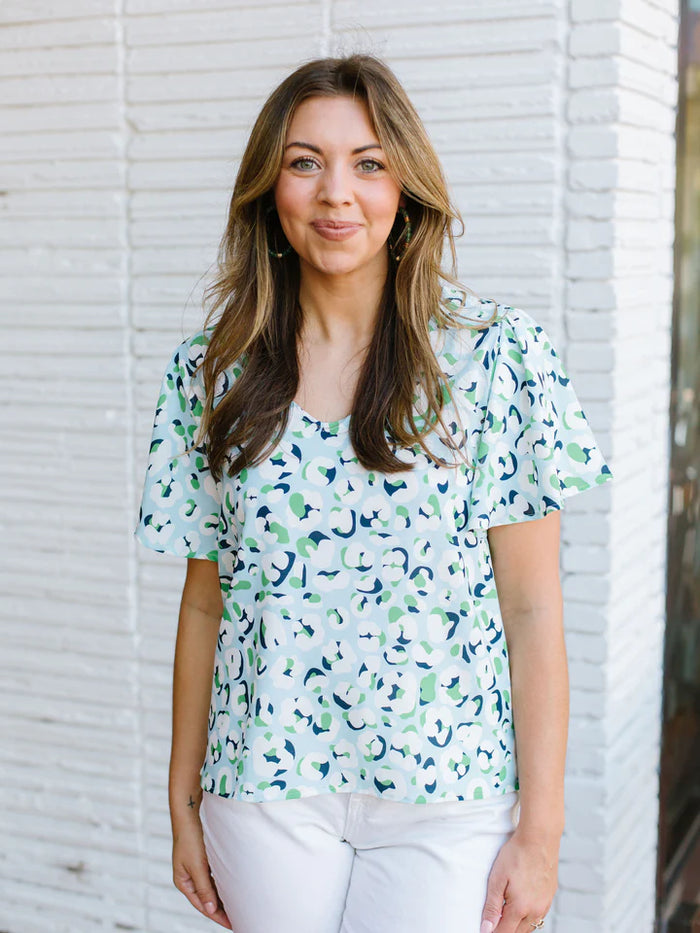 Paisley Top in Walk This Way Blue--Lemons and Limes Boutique