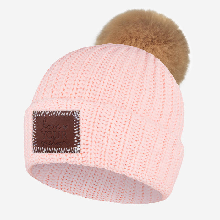Blush Pom Beanie by Love Your Melon--Lemons and Limes Boutique