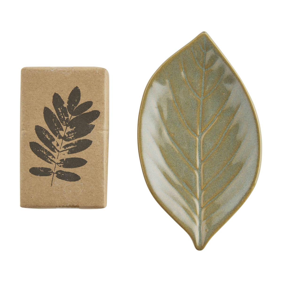 Green Leaf Soap Dish Set-Accessories-Lemons and Limes Boutique