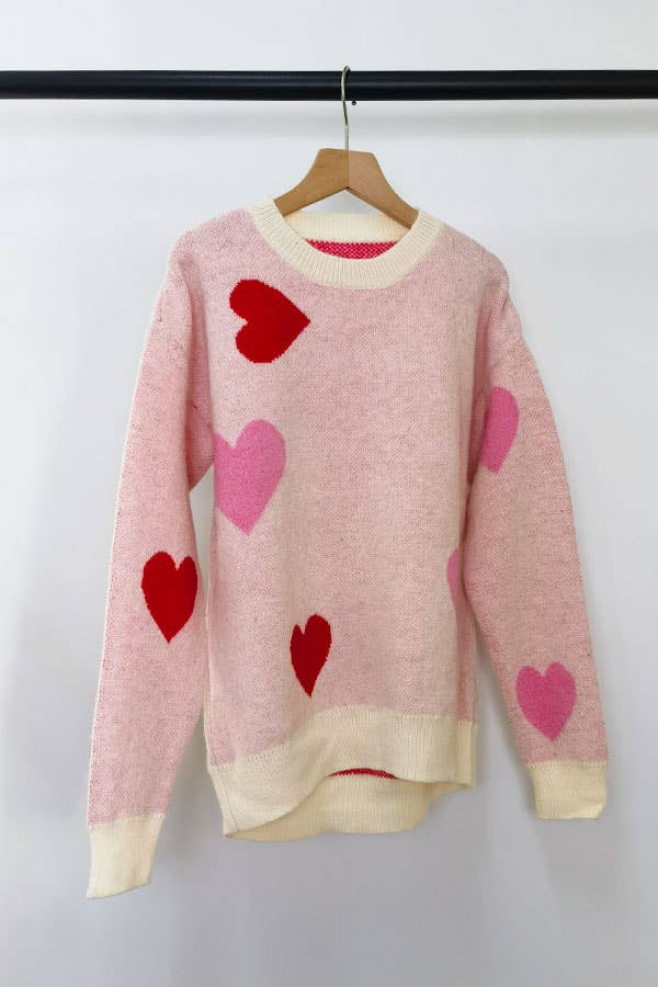 Valentine's Day Love Sweater in Blush--Lemons and Limes Boutique