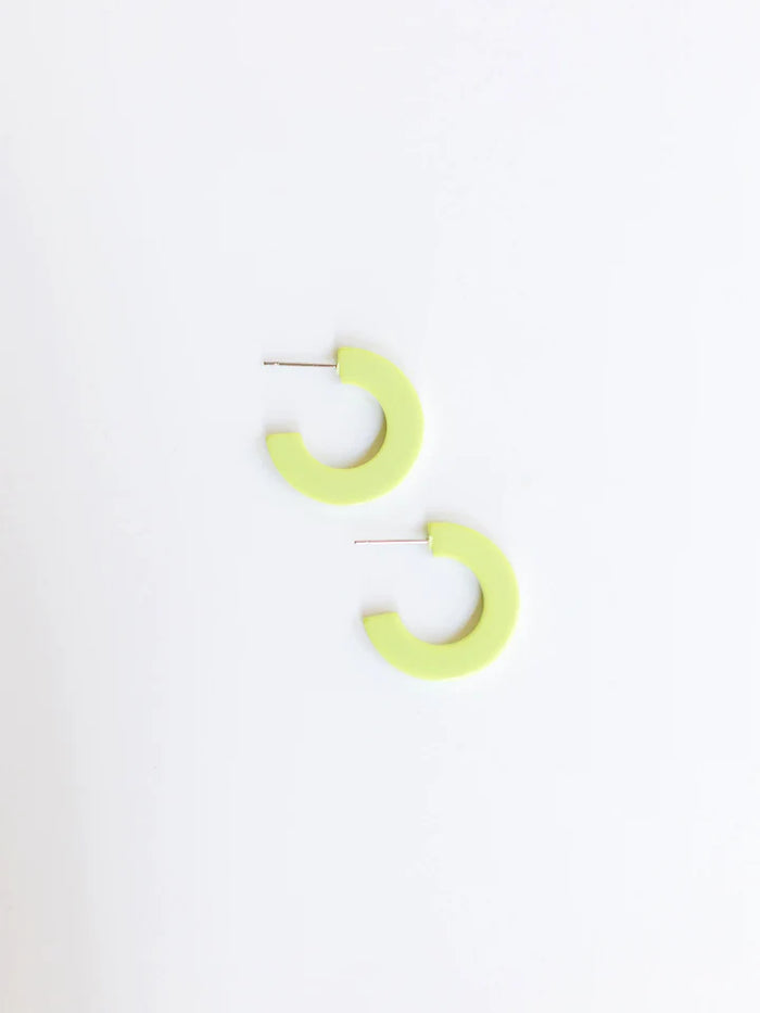 Classic Acrylic Small Hoops in Lime-Lemons and Limes Boutique