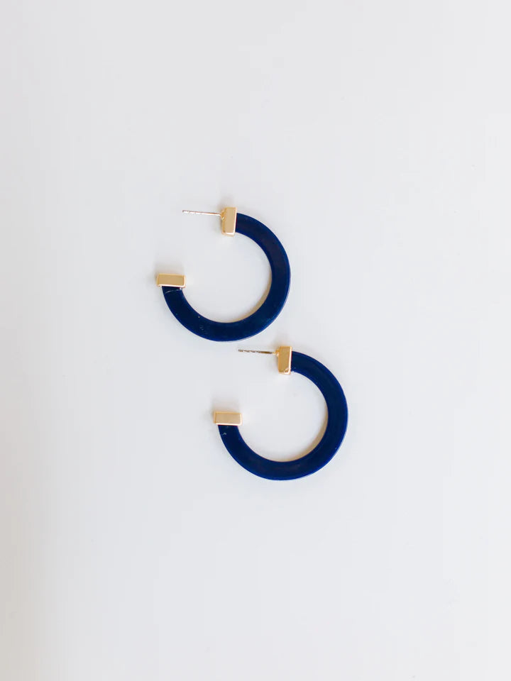 Classic Acrylic Medium Hoops in Navy--Lemons and Limes Boutique