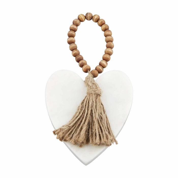 Heart Wood Marble Ornament-Ornaments-Lemons and Limes Boutique