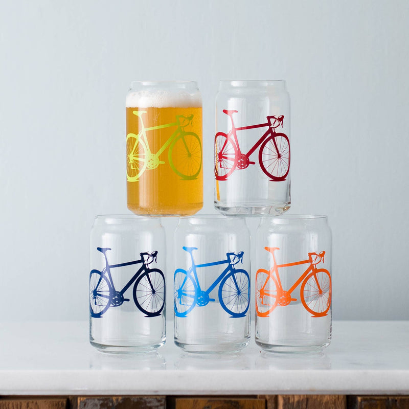 Bicycle Can Glass- Red--Lemons and Limes Boutique