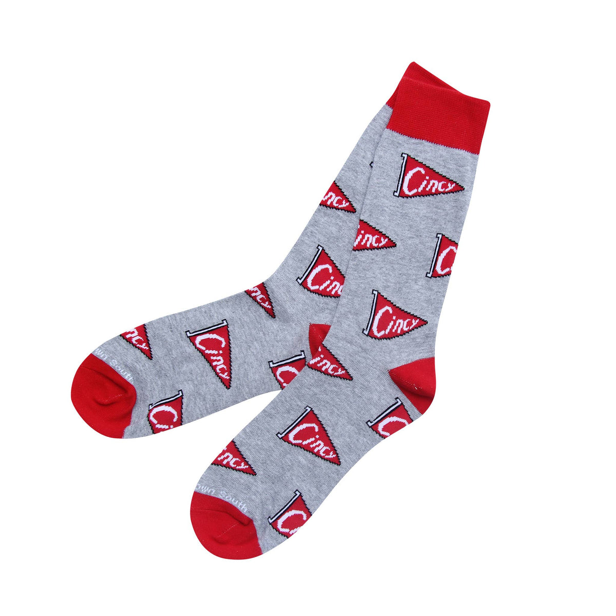 Ohio Cincinnati Pennant Socks Baseball Go Cincy Socks-Lemons and Limes Boutique
