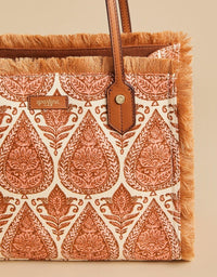 Spartina Anna Fringe Box Tote in Pink House-Tote-Lemons and Limes Boutique