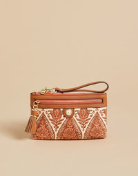 Tassel Wristlet in Pink House-Wristlet-Lemons and Limes Boutique