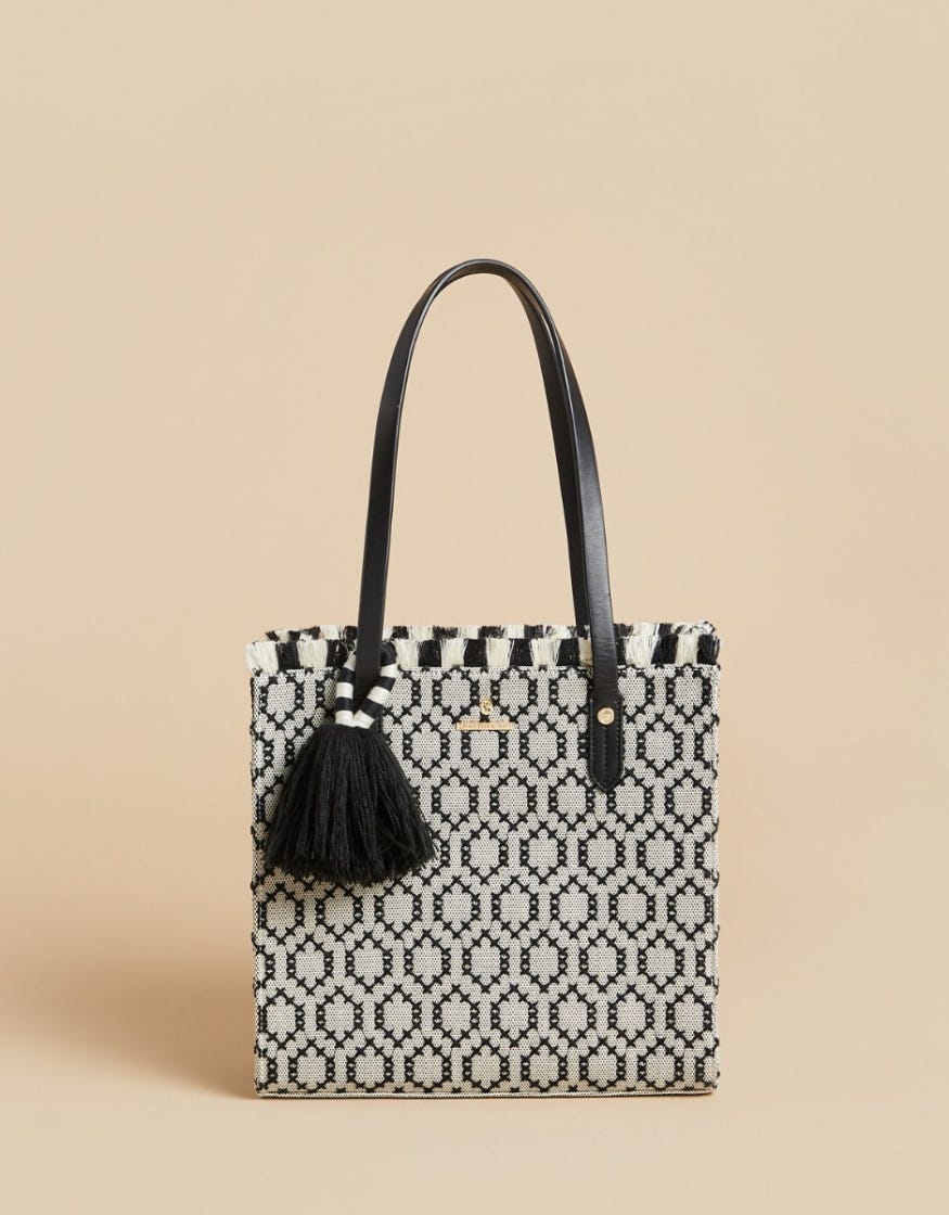 Spartina Cross Stitch Box Tote in City Market-Tote-Lemons and Limes Boutique