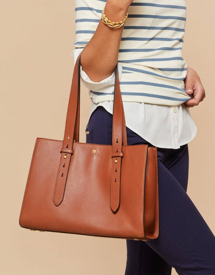 Spartina Siren Taylor Tote in Saddle Brown-Tote-Lemons and Limes Boutique