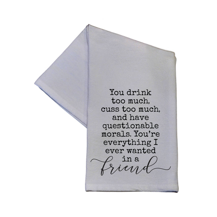 You Drink Too Much You Cuss TooMuch Cotton Hand Towel 16x24-Lemons and Limes Boutique