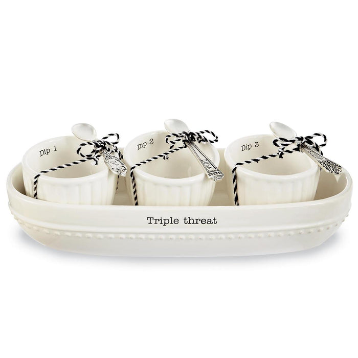 Triple Threat Circa Dip and Cracker Bowl Set--Lemons and Limes Boutique