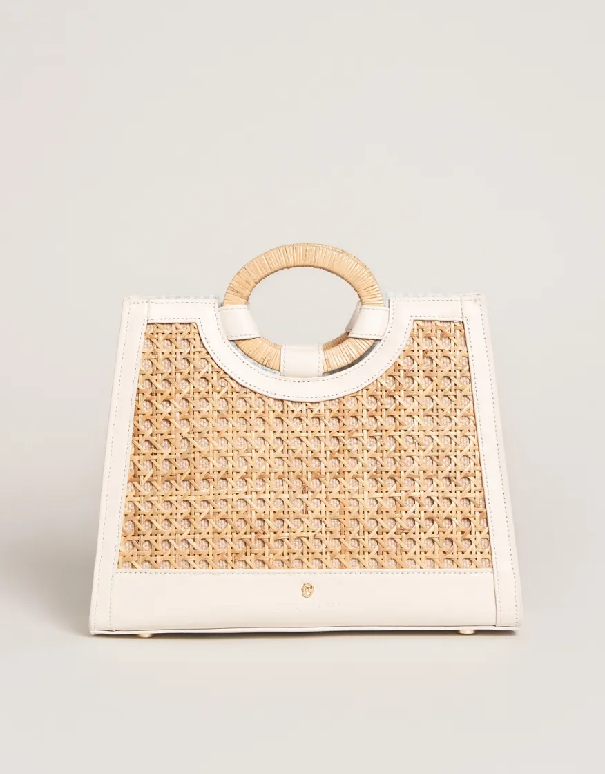 SpartinaCane Sienna Satchel Alabaster-Lemons and Limes Boutique