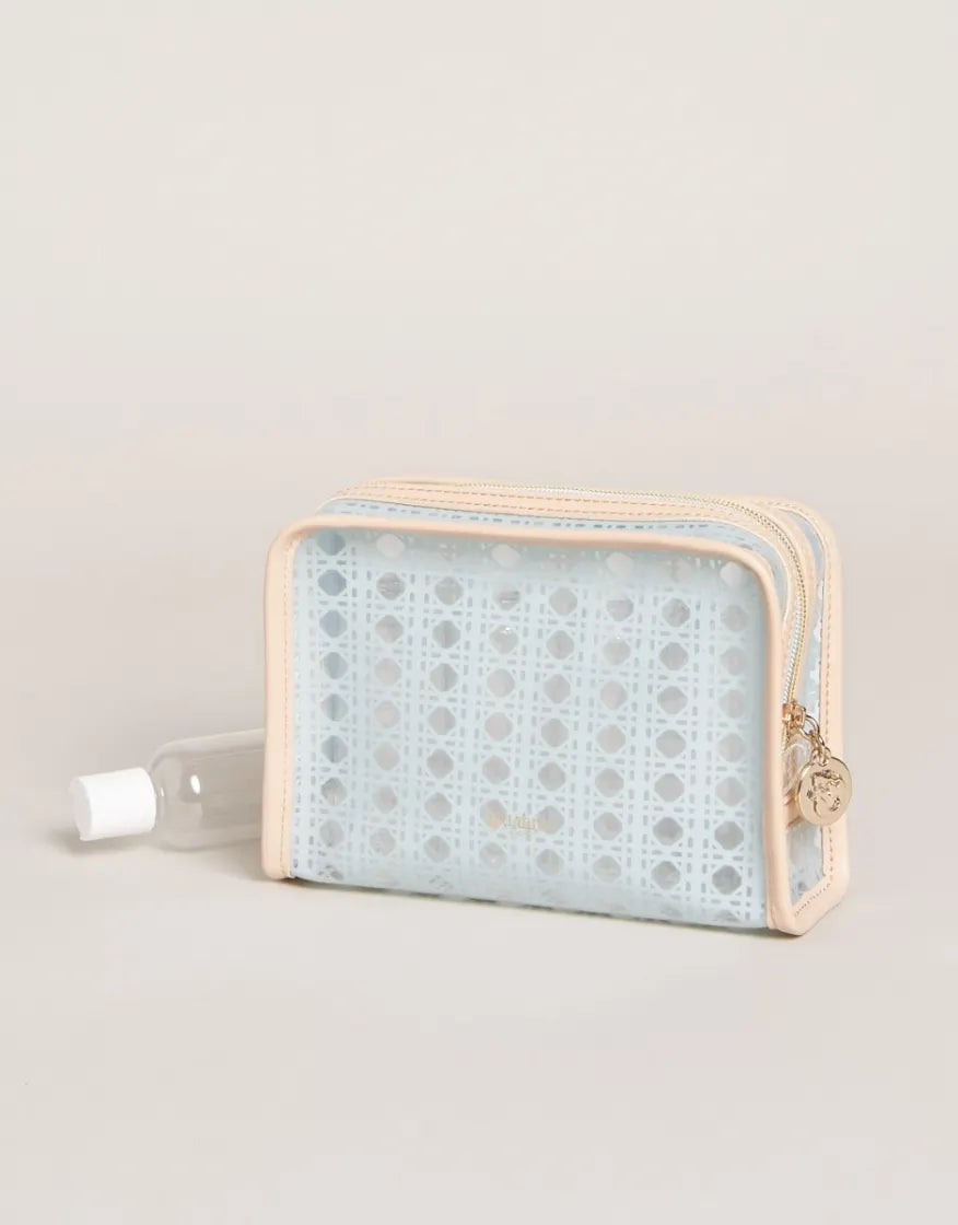 Spartina Clear Travel Kit Blue Cane-Lemons and Limes Boutique