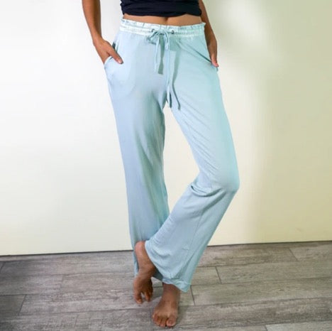 Bamboo Pajama Pants in Aqua Mist FacePlant Dreams-Apparel-Lemons and Limes Boutique