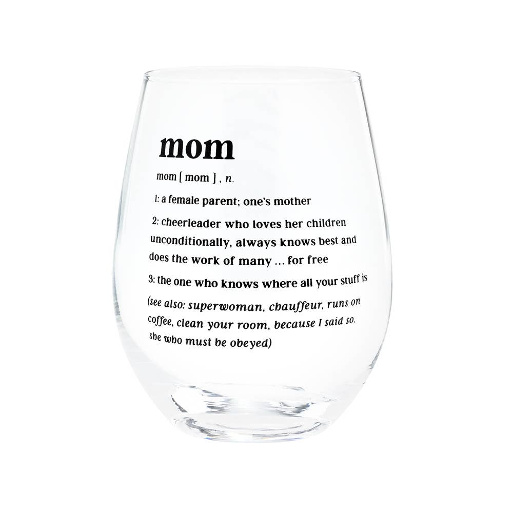 Mom Wine Glass-Lemons and Limes Boutique