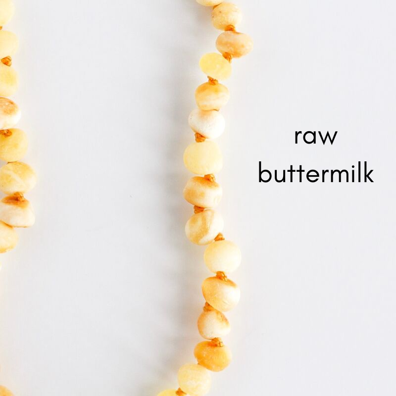 Child Baltic Amber Teething Necklace in Raw Buttermilk--Lemons and Limes Boutique