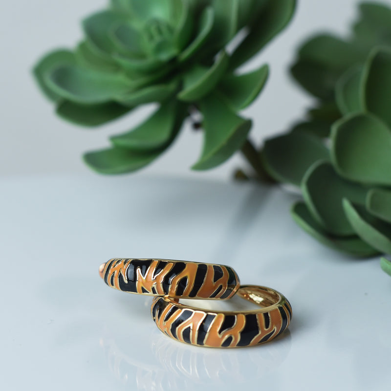 Tiger Stripe Hoop Earring--Lemons and Limes Boutique