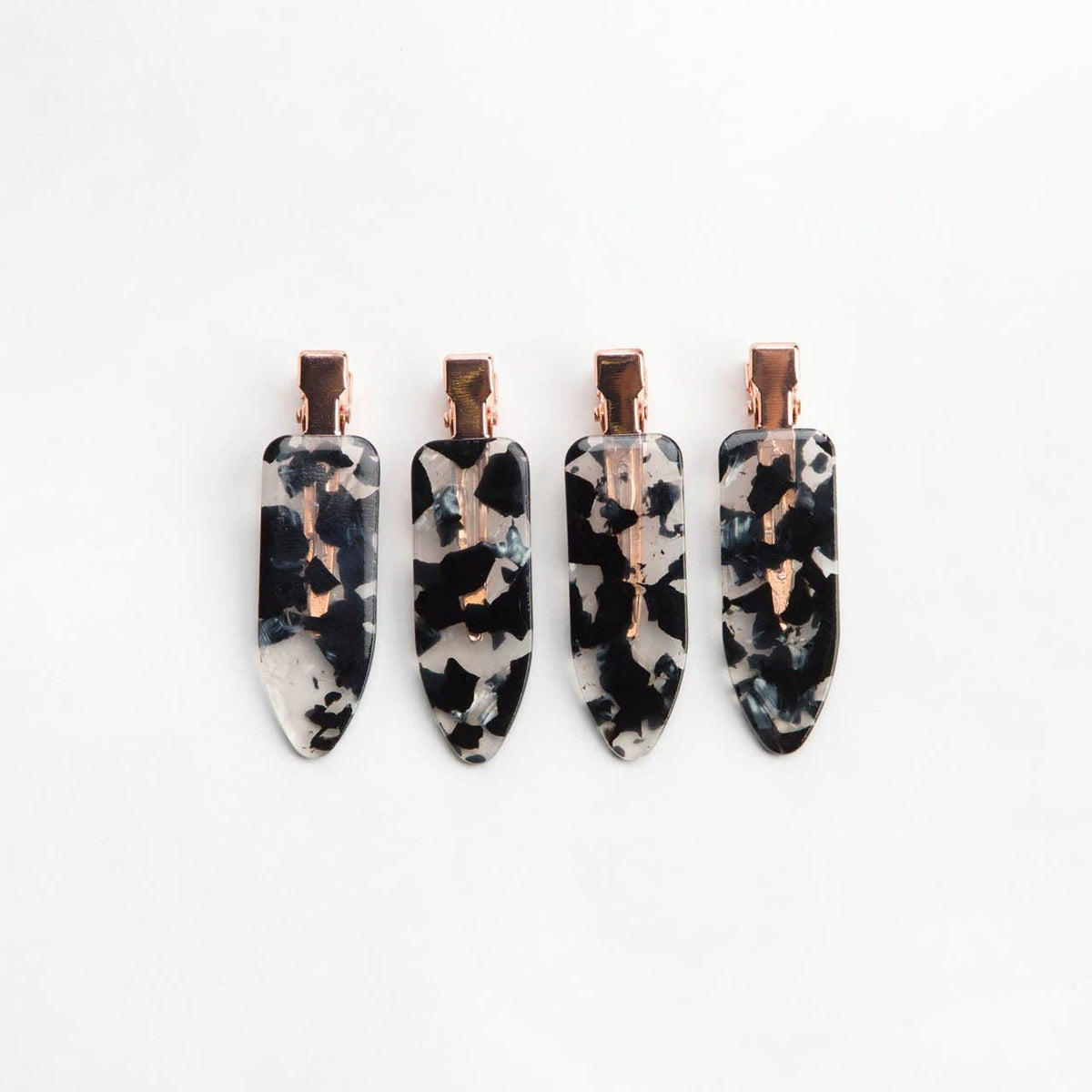 Creaseless Clips 4pc Set in Black Terrazzo KItsch-Lemons and Limes Boutique
