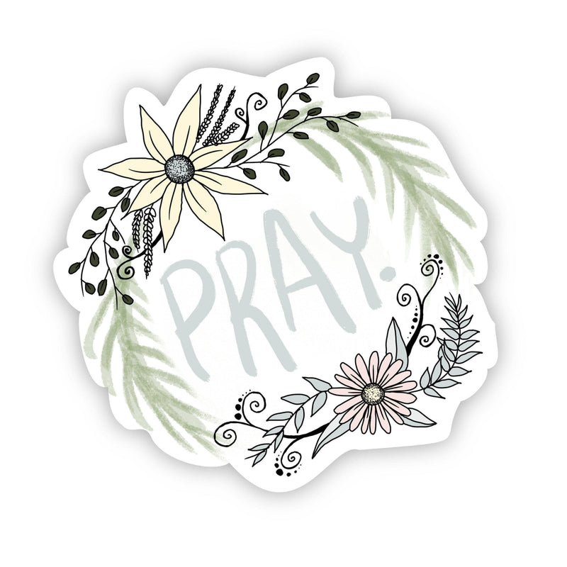 Pray Floral Sticker--Lemons and Limes Boutique