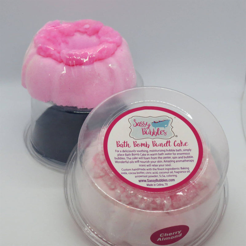 Sassy Bubbles Bundt Cake Bath Bomb, Cherry Almond--Lemons and Limes Boutique