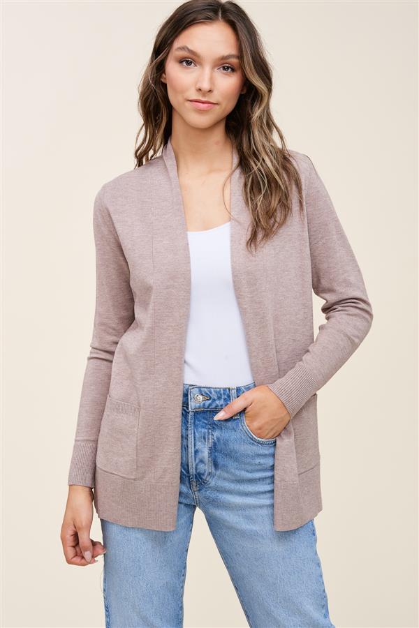 Eliza Cardigan, Taupe--Lemons and Limes Boutique