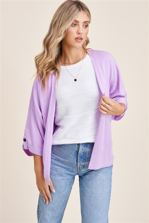 Sheila Cardigan in French Lilac-Lemons and Limes Boutique