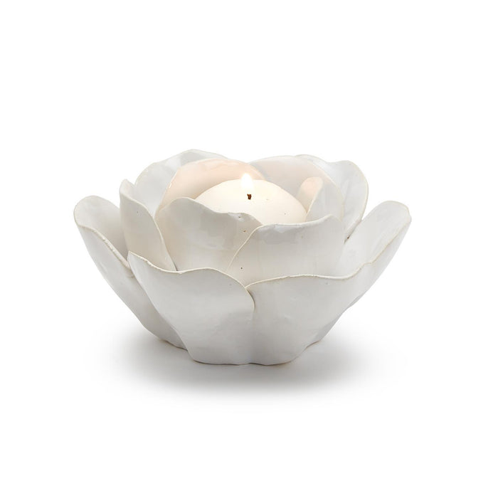 La Vie en Blanc Rose Tealight Candleholder--Lemons and Limes Boutique