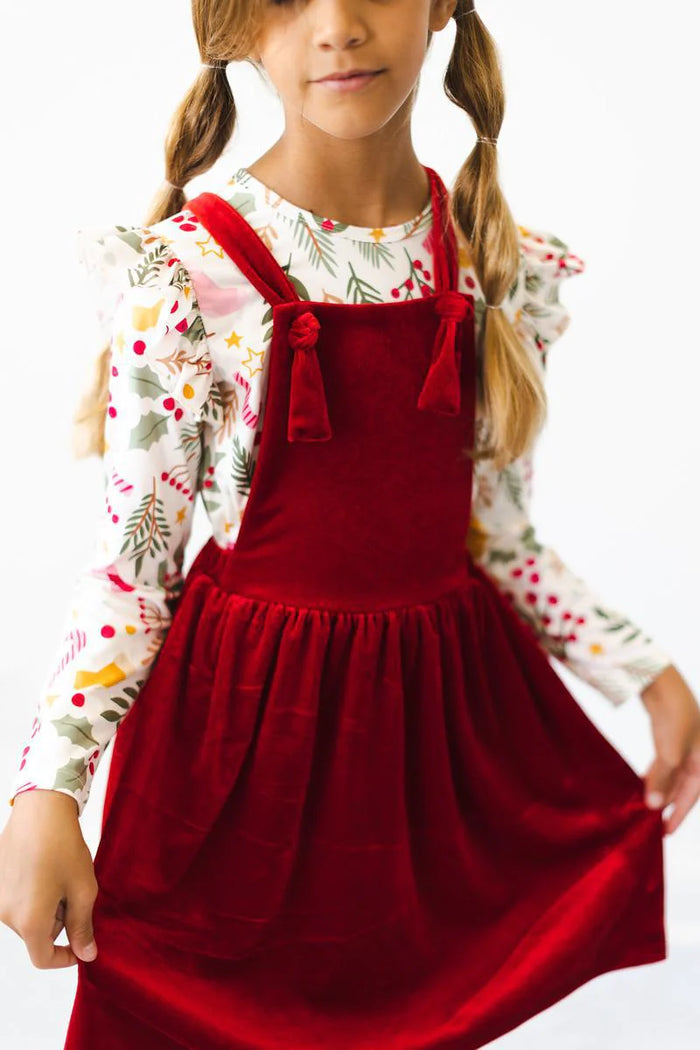 Red Velvet Pinafore-Lemons and Limes Boutique