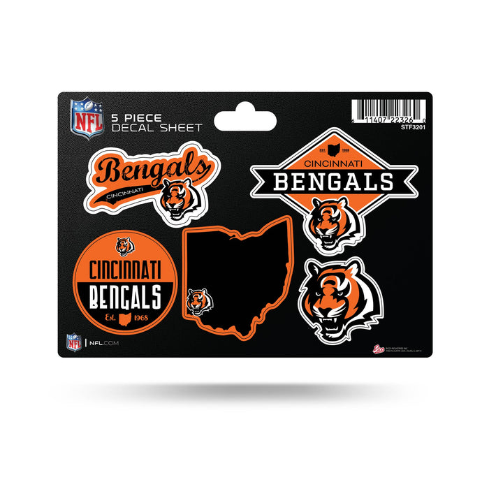 NFL Cincinnati Bengals 5-Piece Sticker Sheet--Lemons and Limes Boutique