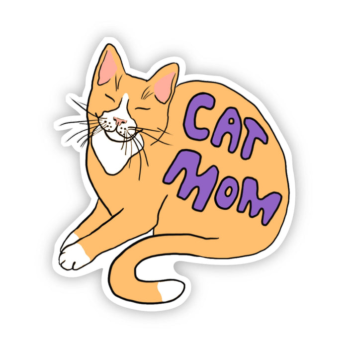 Cat Mom Sticker Purple Lettering-Lemons and Limes Boutique