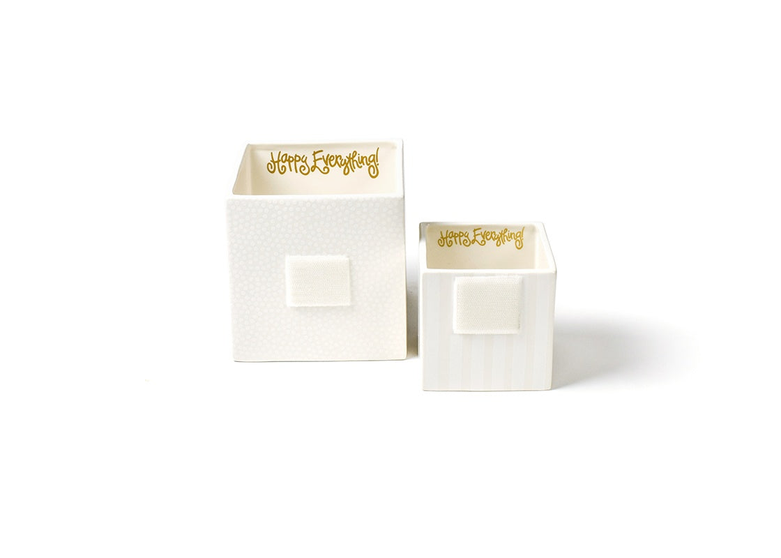 White Stripe Mini Nesting Cube Small by Happy Everything-Entertaining-Lemons and Limes Boutique