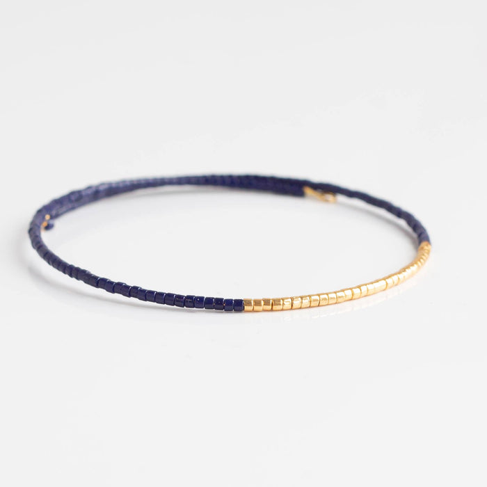 Norah Bangle in Navy/Gold--Lemons and Limes Boutique