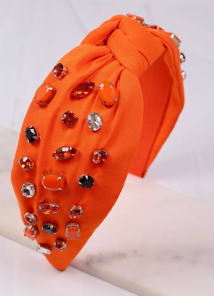 Jaden Jeweled Headband in Orange-Lemons and Limes Boutique